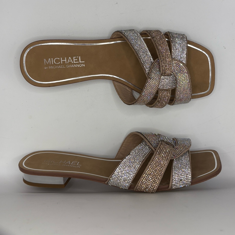 Michael by Michael Shannon Skylar Metallic Flat Sandals